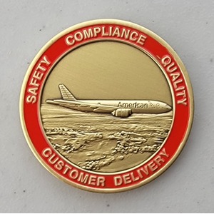 Custom Business Challenge Coin for AMERICAN AIRLINES - CRITICAL BEHAVIORS, side 2. Features and context: Business Challenge Coin, Corporate Coin, Corporation.