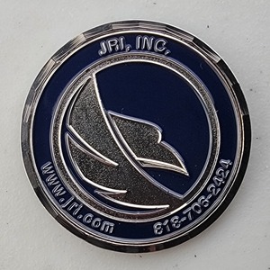 Custom Business Challenge Coin for B-1 GLOBAL PRICSION STRIKE, side 2. Features and context: Business Challenge Coin, Corporate Coin, Air Force, B-1, Contractor.