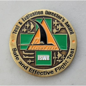 Custom Business Challenge Coin for B-2 FLIGHT TEST TEAM - NORTHROP GRUMMAN, side 2. Features and context: Business Challenge Coin, Corporate Coin, B-2, Contractor.