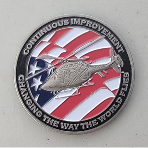 Custom Business Challenge Coin for BELL HELICOPTER - CI, side 1. Features and context: Business Challenge Coin, Corporate Coin, Corporation.