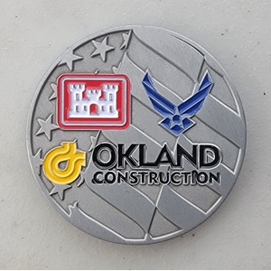 Custom Business Challenge Coin for F-35 SQUAD OPS/AMU #3, side 2. Features and context: Business Challenge Coin, Corporate Coin, Air Force, AMU, F-35, Contractor.