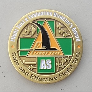 Custom Business Challenge Coin for GLOBAL HAWK FLIGHT TEST TEAM - NORTHROP GRUMMAN, side 2. Features and context: Business Challenge Coin, Corporate Coin, Contractor.