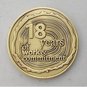 Custom Business Challenge Coin for JENA CHOCTAW PINES CASINON, side 2. Features and context: Business Challenge Coin, Corporate Coin, Corporation.