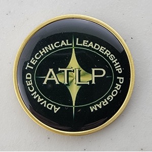 Custom Business Challenge Coin for LOCKHEED MARTIN - ATLP, side 1. Features and context: Business Challenge Coin, Corporate Coin, Contractor.