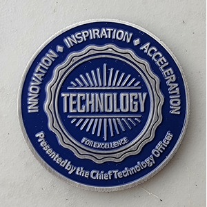 Custom Business Challenge Coin for LOCKHEED MARTIN, side 2. Features and context: Business Challenge Coin, Corporate Coin, Contractor.