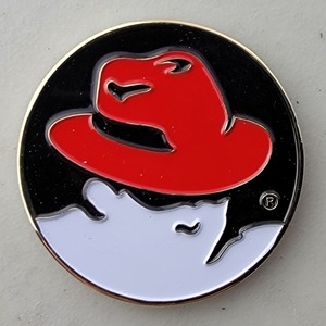 Custom Business Challenge Coin for REDHAT - DOD GOVERMENT SOLUTIONS, side 2. Features and context: Business Challenge Coin, Corporate Coin, DOD, Contractor.