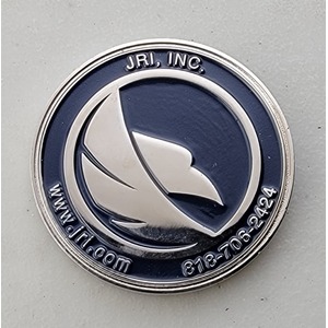 Custom Business Challenge Coin for X-37B - PROPRIETARY PROGRAM, side 2. Features and context: Business Challenge Coin, Corporate Coin, X-37B, Contractor, GOV.