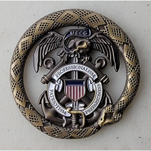 Custom Coast Guard Challenge Coin for COAST GUARD, side 1. Features and context: Custom Military Coin, Coast Guard Challenge Coin, USCG, Coast Guard.