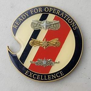 Custom Coast Guard Challenge Coin for NORTHERN NEW ENGLAND SECTOR, side 2. Features and context: Custom Military Coin, Coast Guard Challenge Coin, USCG, Coast Guard, Bottle Opener.