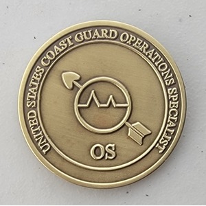 Custom Coast Guard Challenge Coin for UNITED STATES GUARD OPERATIONS SPECIALIST, side 1. Features and context: Custom Military Coin, Coast Guard Challenge Coin, USCG, Coast Guard.