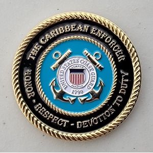 Custom Coast Guard Challenge Coin for USCGC CUSHING - WPB 1321, side 2. Features and context: Custom Military Coin, Coast Guard Challenge Coin, USCG, Coast Guard.