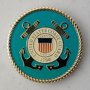 Custom Coast Guard Challenge Coin for USCGC SAPELO - WPB 1314, side 2. Features and context: Custom Military Coin, Coast Guard Challenge Coin, USCG, Coast Guard.