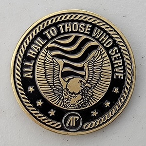 Custom College Challenge Coin for AUSTIN PEAY STATE UNIVERSITY, side 2. Features and context: College Challenge Coin, College.
