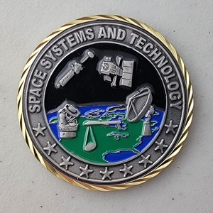 Custom College Challenge Coin for MIT, side 1. Features and context: College Challenge Coin, College.