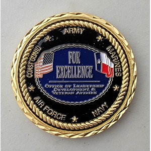 Custom College Challenge Coin for UNIVERSITY OF TEXAS SYSTEM, side 2. Features and context: College Challenge Coin, College, Texas.