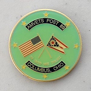 Custom Organization Challenge Coin for AMVETS - POST 89, side 1. Features and context: Organization Challenge Coin, Organization.