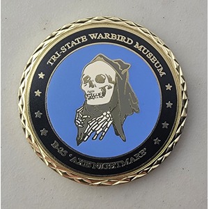 Custom Organization Challenge Coin for B25 AXE NIGHTMARE, side 1. Features and context: Organization Challenge Coin, Organization.