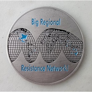 Custom Organization Challenge Coin for BRRN (BIG REGIONAL RESISTANCE NETWORK), side 2. Features and context: Organization Challenge Coin, Organization.