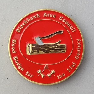 Custom Organization Challenge Coin for BSA - BLACKHAWK AREA COUNCIL, side 1. Features and context: Organization Challenge Coin, Scouts.