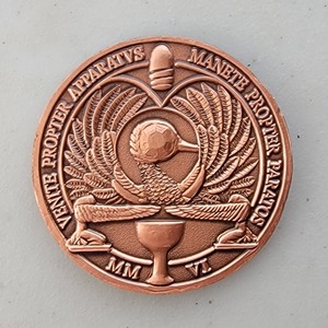 Custom Organization Challenge Coin for CLUB OBI WAN - ANTIQUE COPPER, side 2. Features and context: Organization Challenge Coin, Organization.