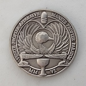 Custom Organization Challenge Coin for CLUB OBI WAN - ANTIQUE SILVER, side 2. Features and context: Organization Challenge Coin, Organization.