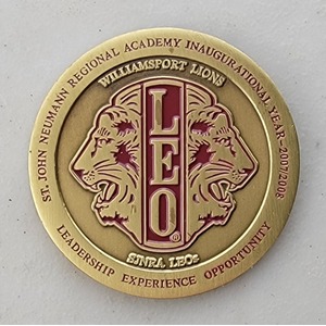 Custom Organization Challenge Coin for LEO - WILLIAMSPORT, side 1. Features and context: Organization Challenge Coin, Organization.
