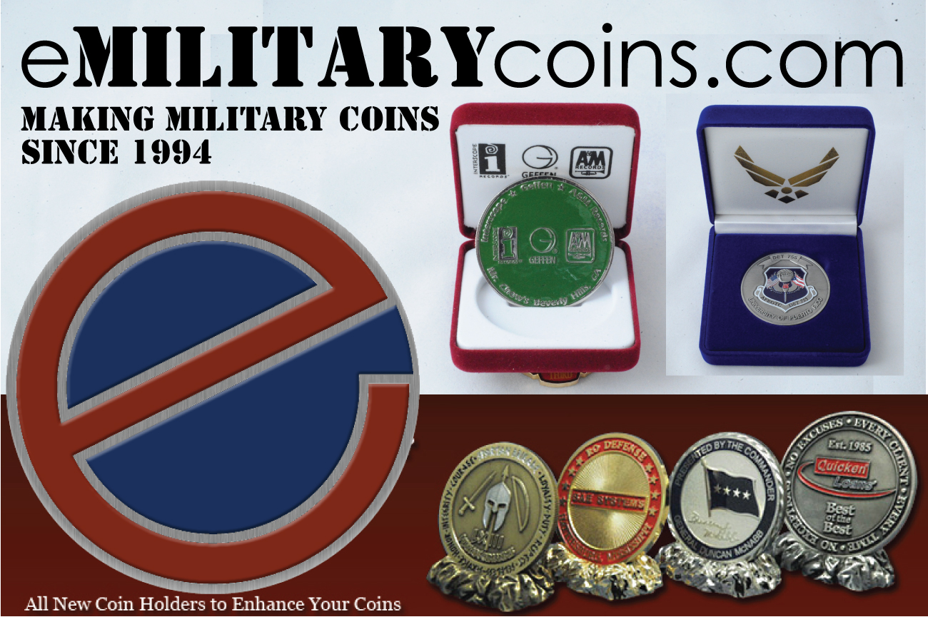 Historic eMilitaryCoins.com promotional artwork from the company archive