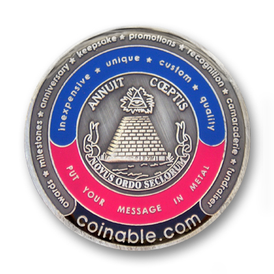 antique silver - challenge coin finish