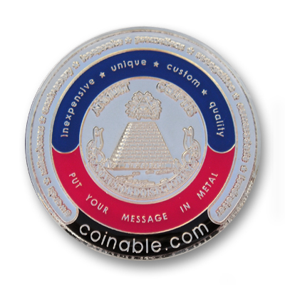 shiny silver - challenge coin finish