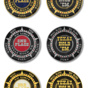 Trophy Challenge Coin Set - Poker Card Guards - 1st, 2nd, 3rd Place